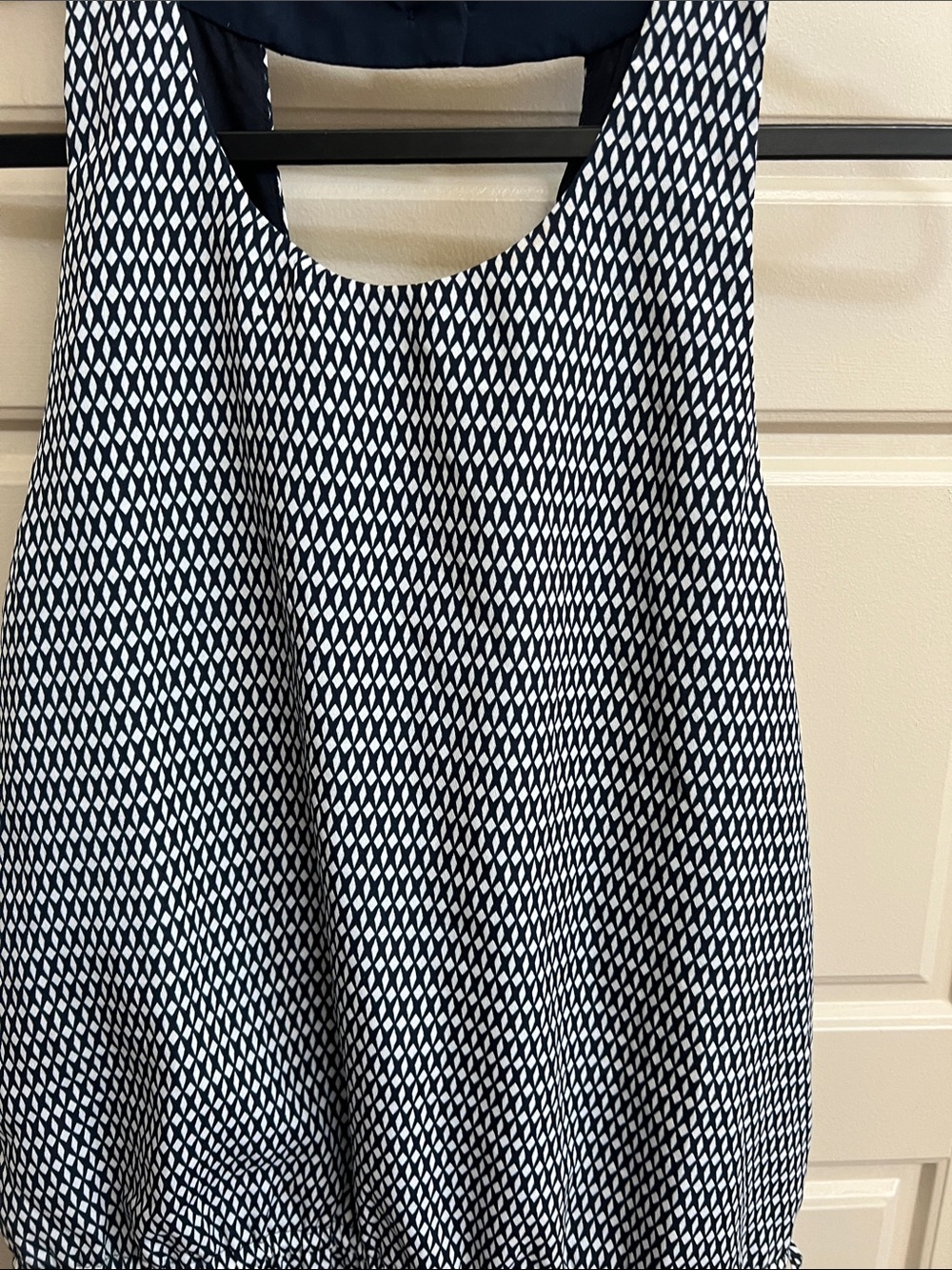 Barneys New York Navy & White Patterned Sleeveless maxi Dress Sz 10 summer comfy - Picture 4 of 10